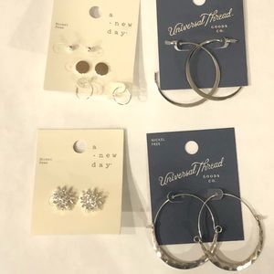 Target earrings lot hoops and studs silver costume